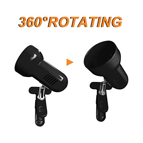 Reptile Heat Clamp Light Fiture - Flexible Basking Heating Light Bulb Clip-on Holder, Terraium Habitat Lighting Stand with 360 Degree Adjustable Head for UVB UVA Ceramic Infrared Heating Bulb