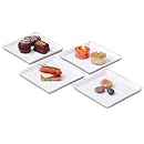 BIA Cordon Bleu White Porcelain 4.5 inch Square Crudite Plates - Set of 4