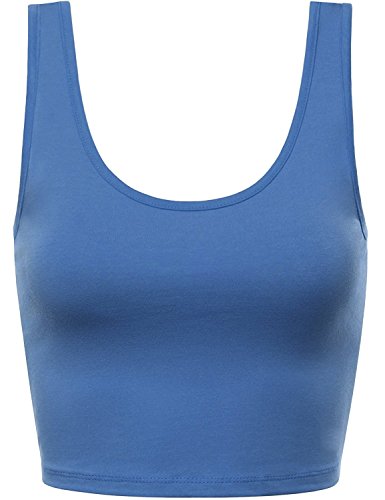 FPT Womens Basic Crop Tank Top DENIMBLUE M