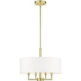 Livex Lighting 4 Light Satin Brass Pendant Chandelier
