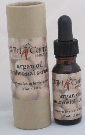 Argan Oil Ambrosial Serum - Face or Hair Treatment Wild Carrot Herbals .5 oz Liquid by Wild Carrot Herbals