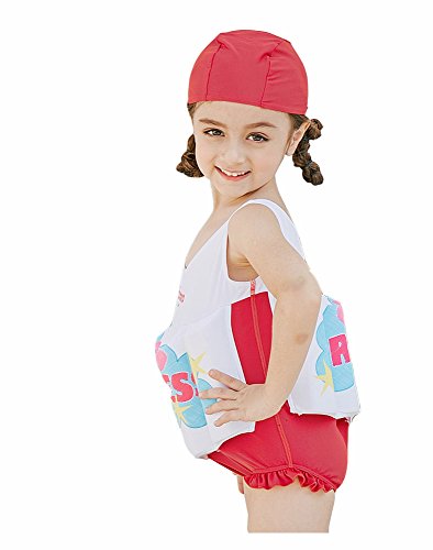 Kingswell Float Suit Toddler Swimsuit, Kids Swim Training Aid Jacket Vest Suit with Removable Buoyancy Float for Toddler Girls
