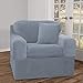 MAYTEX Collin Stretch 2 Piece Chair Furniture Cover Slipcover, Blue