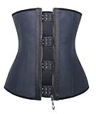 Fxford Women's Zipper and Hooks Latex Waist Trainer Corsets Shapewear Waist Cincher
