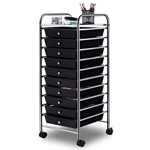 Giantex 10 Drawer Rolling Storage Cart Scrapbook Paper Office