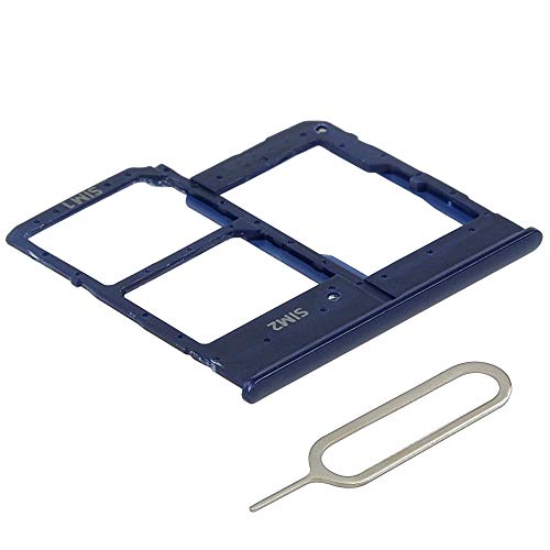 MMOBIEL DUAL SIM Card Slot Tray Holder Replacement Compatible with Samsung Galaxy A20e 2019 - Incl. SIM Pin - Blue
