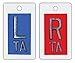 X-Ray Markers, Polystyrene, Personalized with 2-3 Initials, Vertical, Blue & Red, Left & Right Set