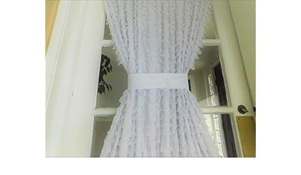 Amazon Com French Door Ruffled Curtain Panel White For Door