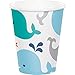 Lil' Spout Blue Baby Shower Party Supplies Pack for 16 Guests | Straws, Dinner Plates, Luncheon Napkins, Cups, and Table Cover | Cute Baby Shower Party Supplies Featuring Whale Baby Shower Plates!
