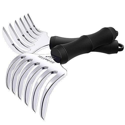 SELEWARE [ 2-Pieces] Innovative Meat Claws, BBQ Meat Forks, Pulled Pork Shredder Claws for Lift, Handle, Shred, and Cut Meats, Ultra-Sharp Blades BPA Free Barbecue Paws with Handle