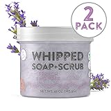 Whipped Soap + Scrub Body Wash - French Lavender - 2 PACK - Luxurious Body Wash and Scrub for a Relaxing Head to Toe Cleanse