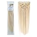 Emosa 7Pcs 70g 100% Real Full Head Remy Human Hair Clip In Extensions #60 Platinum Blonde Silky Soft