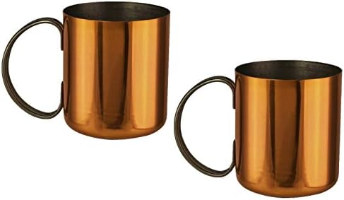 SET of 2 Classic Moscow Mule Copper Coated Cups Mugs Unique Father Mother Day Gift for Him Men Boss Dad Father in Law Mom Her