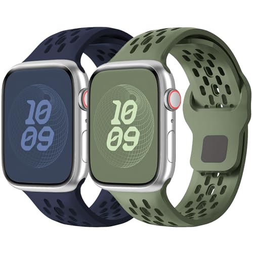 Sport Band for Apple Watch Band 44mm 46mm Ultra 49mm 45mm 40mm 41mm 38mm 42mm Men Women,Silicone Breathable Strap for Apple Watch Ultra/2/3/Series 11 10 9 8 7 6 5 4 3 SE/2nd/3nd,iWatch Bands