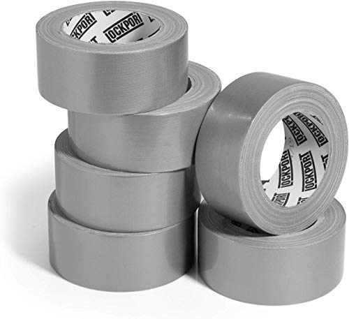 Heavy Duty Silver Duct Tape - 6 Roll Multi Pack Industrial Lot - 30 Yards x 2 inch Wide - Large Bulk Value Pack of Grey Original Extra Strength - No Residue, All Weather. Tear by Hand