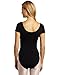 Danskin Women's Short-Sleeve Leotard, Black, Small