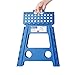 ACKO Folding Step Stool 16 Inch Stool 400 LB Weight Capacity Plastic Foldable Step Stools for Adults and Kids, Folding Stool Suitable for Kitchen, Stepping Stool with Handle Blue Step Stool 1PC