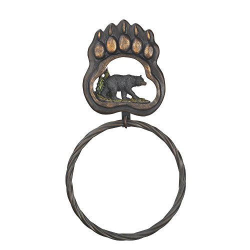 Eastwind Gifts 10016199 Black Bear Paw Towel Ring