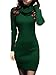 v28 Women Cowl Neck Knit Stretchable Elasticity Long Sleeve Slim Fit Sweater Dress