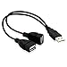 andul USB 2.0 A Male to 2 Dual USB Female Jack Y Splitter Hub Power Cord Extension Adapter Cable primary