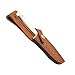 Bear & Son Cutlery Smooth Bone Baby Bowie Knife with Leather Sheath, White, 6 1/2