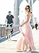 Doreen Womens Vintage Chiffon Formal Prom Party Evening Gown Wedding Maxi Dress Size,White/light Pink,Medium