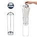 SimplyImagine 11.5 Inch Tall Metal Base & Lid Acrylic Straw Holder for Counter with 20 Clear Straws in a White Pack