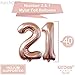 Rose Gold 21st Birthday Decorations – Large, Pack of 18-21st Birthday Balloons | 21 Birthday Decorations | 21 Rose Gold Balloons | 21st Birthday Rose gold | 21 Bday Party Supplies Kit for Girls