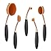 Summifit 5 Pcs Soft Oval Makeup Brushes Set Professional Foundation Contour Concealer Blush Eyebrow Eyeliner Brush Kit (Black Rose Gold)