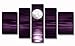Unixtyle-100% Hand Painted Oil Painting on Canvas Purple Skyline Sea White Full Moon Night Wood Framed Landscape Wall Art Painting Abstract Home Decoration 5 Pcs/Set