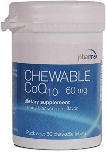 Pharmax Chewable CoQ10 | Antioxidant, Energy and Cardiovascular Support | 60 Chewable Tablets | Natural Blackcurrant Flavor