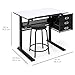 Best Choice Products Drawing Drafting Craft Art Table Folding Adjustable Desk w/Stool - Black/White