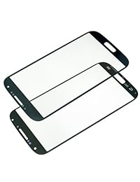 Samsung Galaxy S4 Protector de Kit de repuestos incluye 1 Pantalla de repuesto de vidrio para Samsung Galaxy S4 i9500 1 par de pinzas 1 rollo de 2 mm cinta adhesiva 1 Kit de herramientas 1 ECO FUSED Paño de limpieza de microfibra..., Negro