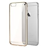 iPhone 6s Case, Iwotou Ultra Thin Transparent with Metallic luster TPU Bumper Case for iPhone 6/6s (gold)