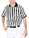 FitsT4 Men's Official Black & White Stripe Referee Shirt/Zipper Umpire Jerseys/Pro Ref Uniform for Soccer, Basketball & Football