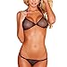 Lovexotic Women's Sexy Lingerie Strech Lace Bra Top with Matching Panties Set, Fishnet, Medium