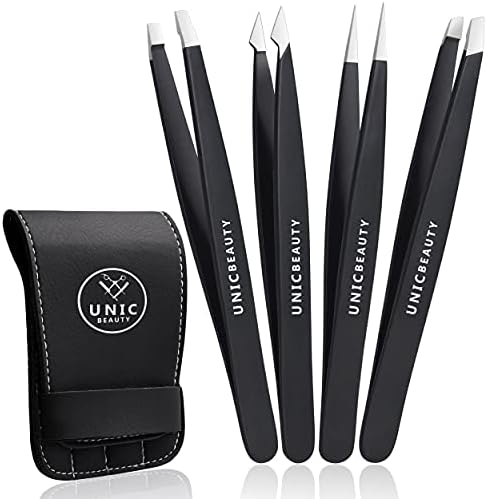 Macs 7345YL Tweezers Set For Eyebrow Plucking, Ingrown Hair, Facial...
