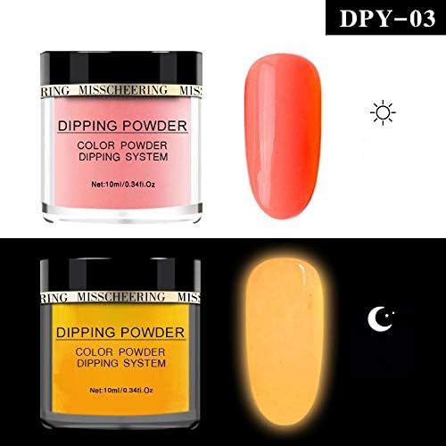 10ml Luminous Nail Powder Fluorescent Art Pigment Dipping Glitter Decoration Natural Dry NO Lamp Cure Long Last