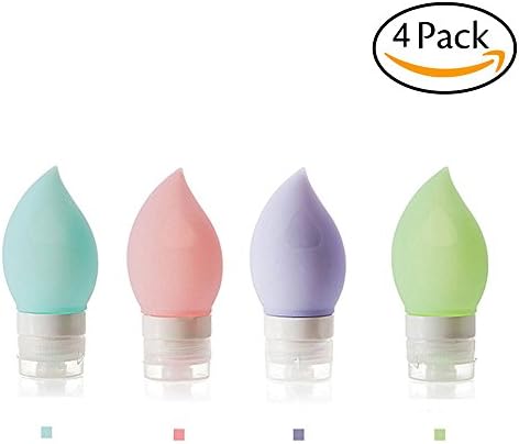 Silicone Travel Bottles Carry Silicone Toiletry Bottles leak proof soft squeezable business/personal travel/fun outdoors(4 pack)