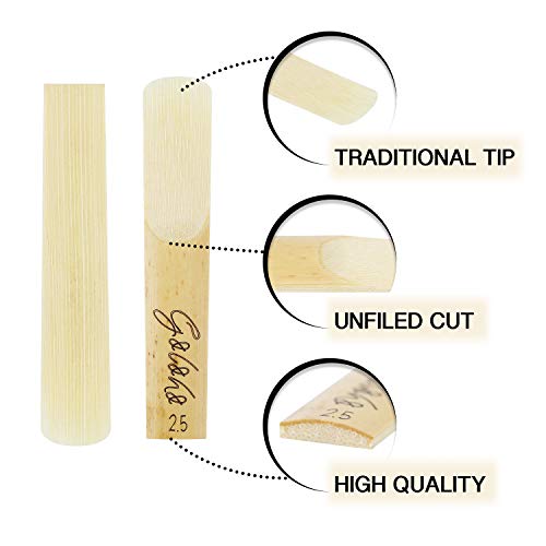 GOLOHO Bb Clarinet Reeds, Strength 2.5, Unfiled Cut, Box of 10 - Thumbnail 3