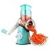 Round Mandoline Drum Slicer Rotary Cheese Grater Veggie Slicer Vegetable Carrot Shredder Nut Chopper Blue