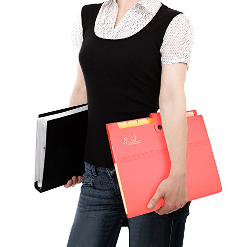 Tenn Well Pocket Document File Folder, 8 Pockets Expanding A4 and Letter Size File Organizer (Red) - Thumbnail 4