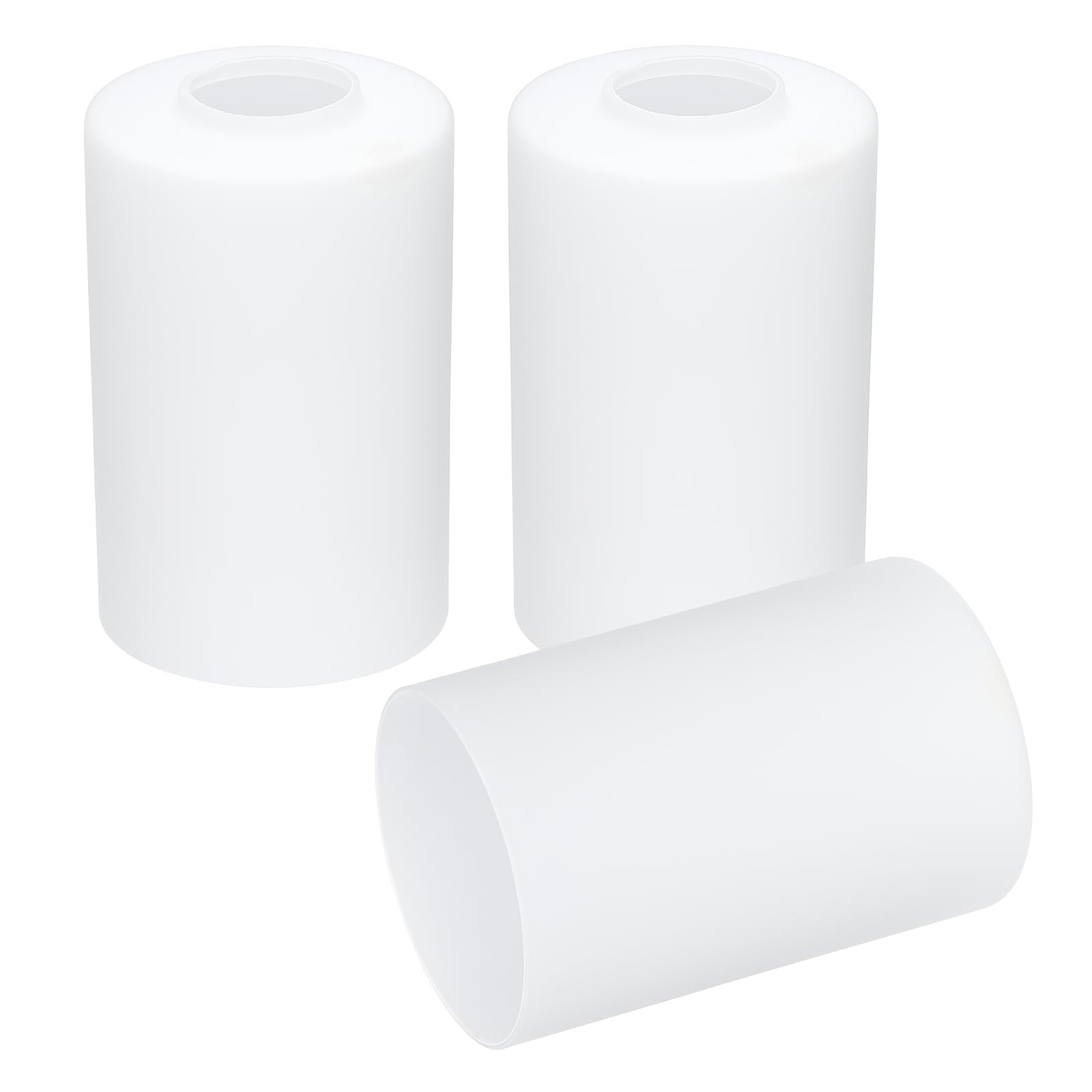 PATIKIL 6 x 4 Inch White Frosted Glass Shades Replacement, 3pcs Handmade Glass Lamp Shade Cylinder Lampshade Light Fixture with 1-5/8" Fitter for Chandelier Pendant Wall Sconces