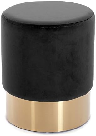 DESIGN STOOL"VELLUTO" | Ø 13.5", black, velvet cover | seating, chair