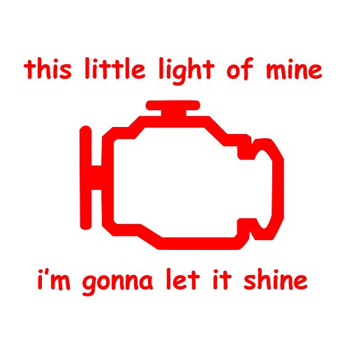Check Engine Light - Red 5" Vinyl Decal for Car, Macbook, or Other Laptop