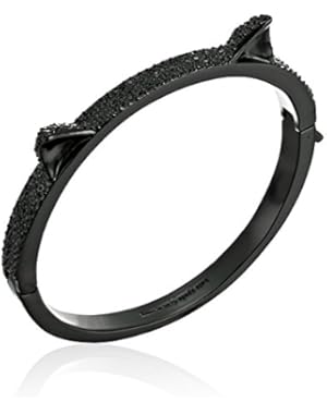 Pave Cat Ear Black/Multi-Colored Bangle Bracelet