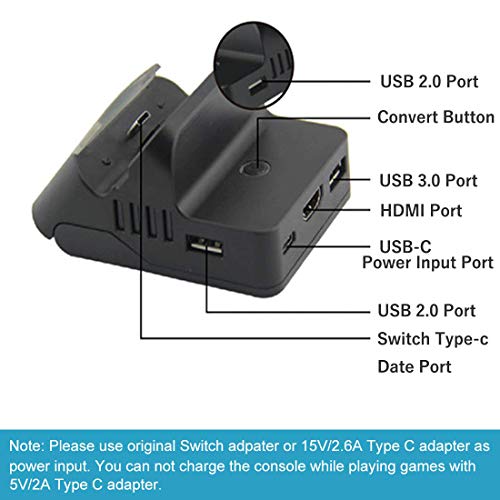 Compatible for Nintendo Switch Dock/Stand With Heat Dissipation Durable Replacement Charging Dock for Nintendo Switch ,Portable Charge TV Dock with 3 USB ports,1 HDMI 1080P
