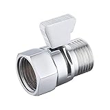 KES Shut Off Valve Brass Shower Head Valve with Handle Lever Water Flow Control Valve Regulator Polished Chrome, K1140B3-CH-KES