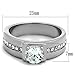 Marimor Jewelry Men's 1.75 Carat Round Cut Cubic Zirconia, Silver Stainless Steel Ring Size 10