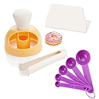 Donut Maker Set of 8 Donut Quick Maker Kit with Dipping Tongs Easy to Use Donut Cutter Set Contain Scraper and Measuring Spoon